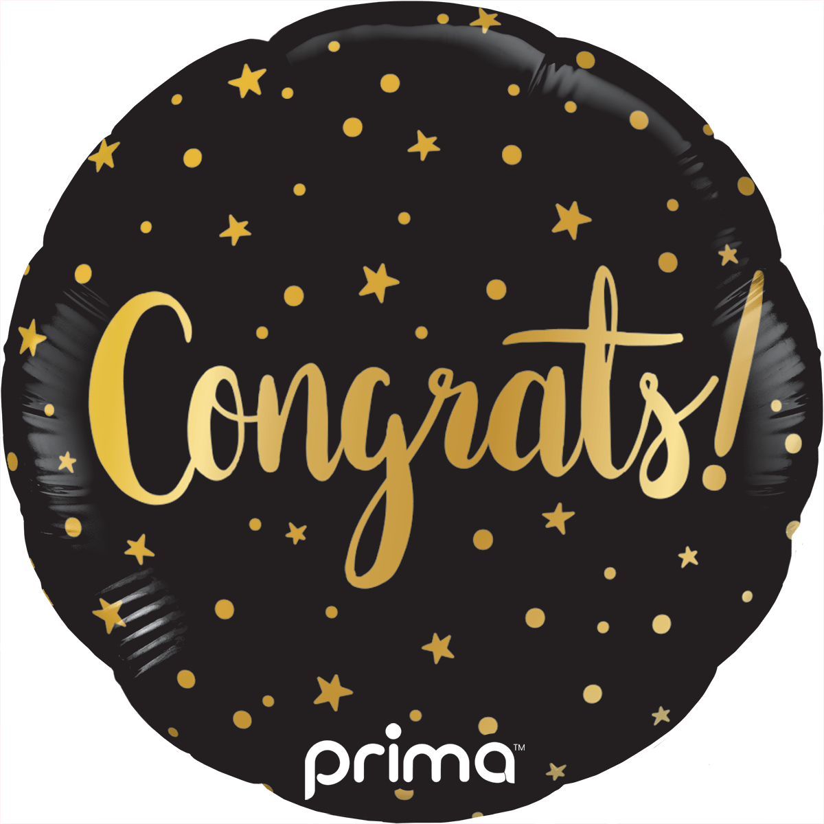 PF - 0159 - 9 - 50 - 6 - 9" Round Air - filled Congrats Gold Stars - PremiumConwin B2B Ordering Portal - Prima
