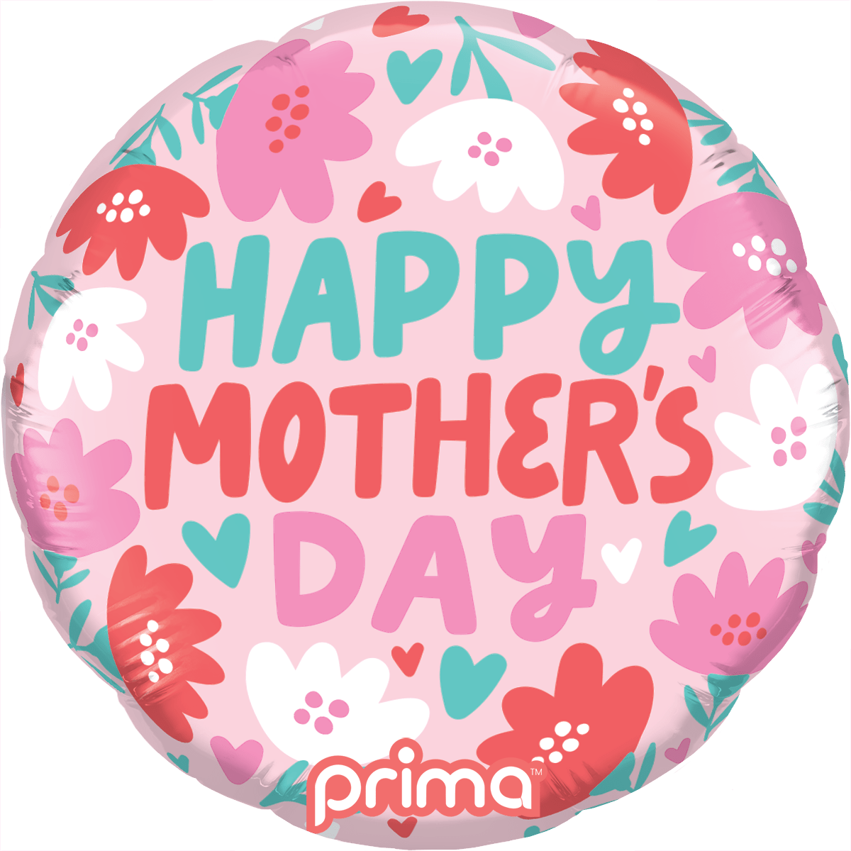 PF - 0152 - 9 - 50 - 6 - 9" Round Happy Mother's Day Hearts & Daisies - PremiumConwin B2B Ordering Portal - Prima