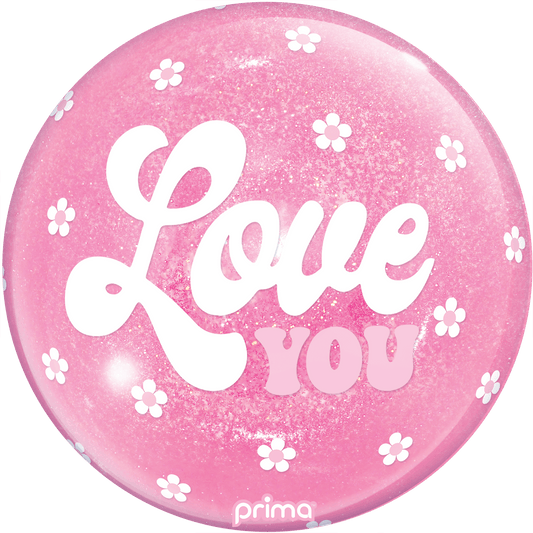 PS - 0104 - 10 - 50 - 1 - 10" Air - Filled Love You Flowers Light Pink Glitter Sphere - PremiumConwin B2B Ordering Portal - Prima