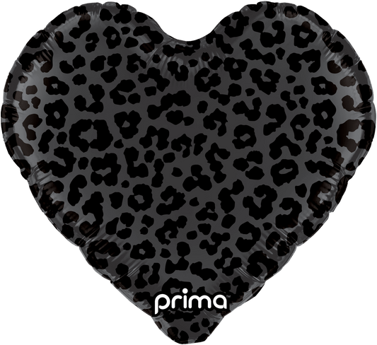 PD - 0031 - 18 - 50 - 1 - 18" Heart Black Shiny & Matte Leopard Print - PremiumConwin B2B Ordering Portal - Prima