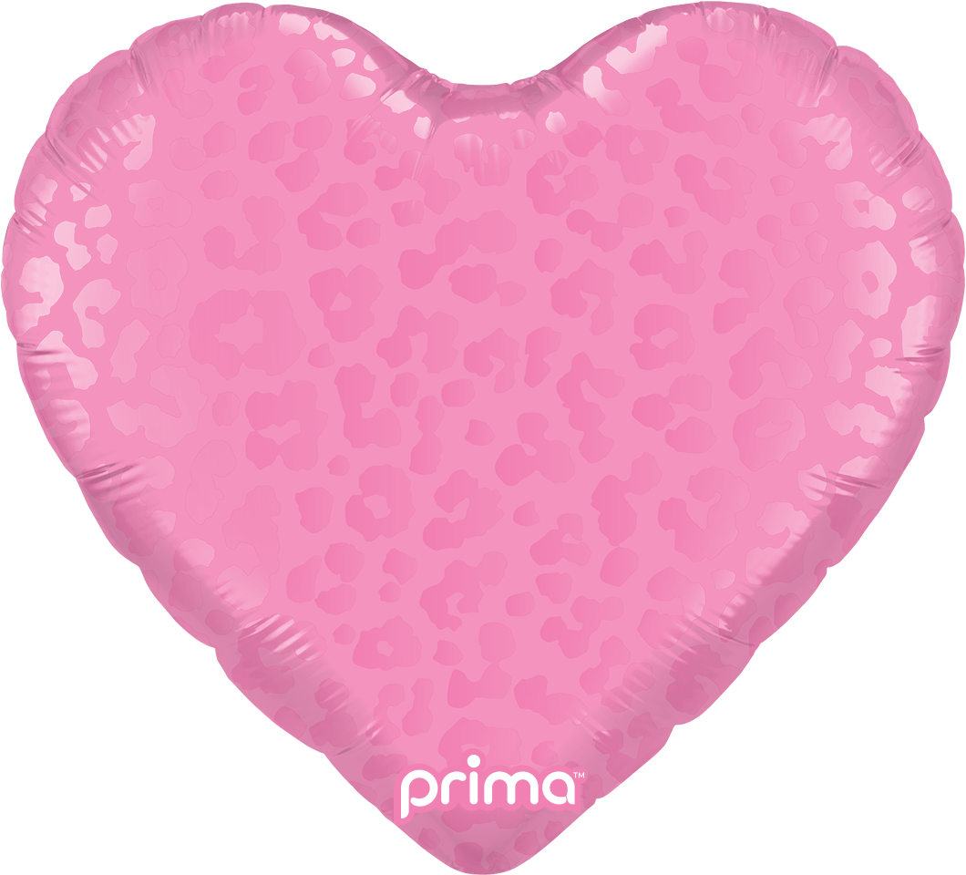 PD - 0078 - 18 - 50 - 1 - 18" Heart Dark Pink Matte & Shiny Leopard Print - PremiumConwin B2B Ordering Portal - Prima