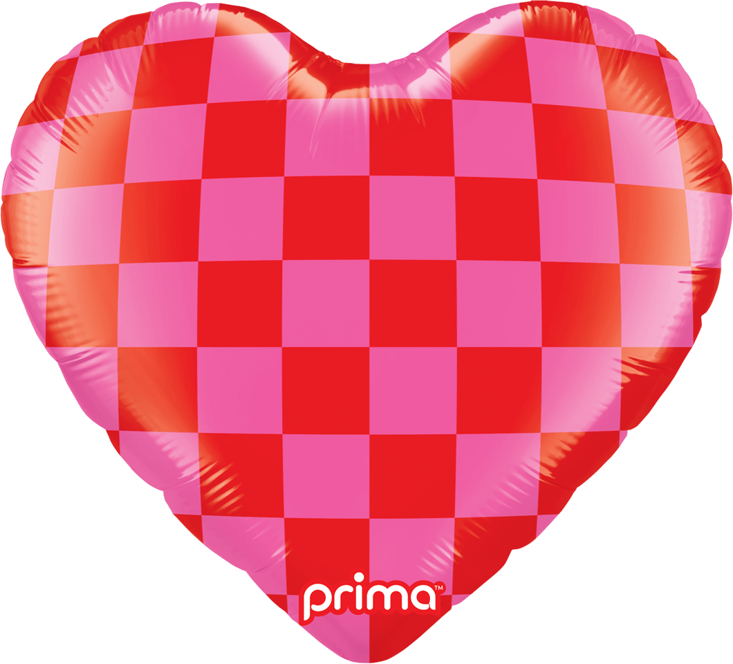 PD - 0077 - 18 - 50 - 1 - 18" Heart Red & Pink Checker - PremiumConwin B2B Ordering Portal - Prima