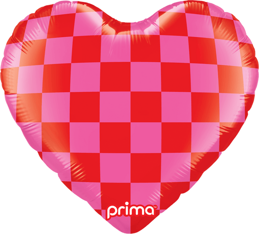 PD - 0077 - 18 - 50 - 1 - 18" Heart Red & Pink Checker - PremiumConwin B2B Ordering Portal - Prima