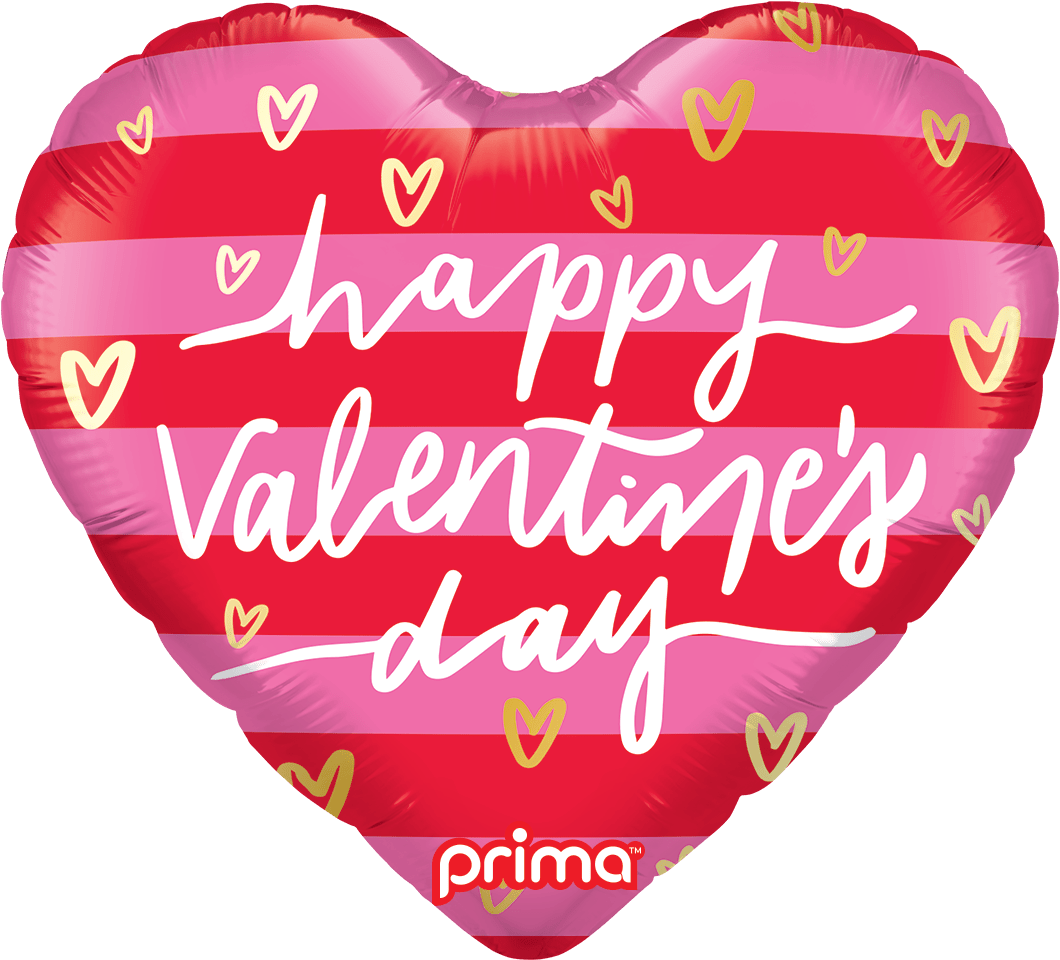 PF - 0079 - 18 - 50 - 1 - 18" Heart Valentine Pink & Red Stripes - PremiumConwin B2B Ordering Portal - Prima