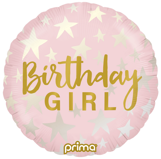 PF-BGST-18-50-1 - 18” Round Birthday Girl Stars - PremiumConwin B2B Ordering Portal - Prima