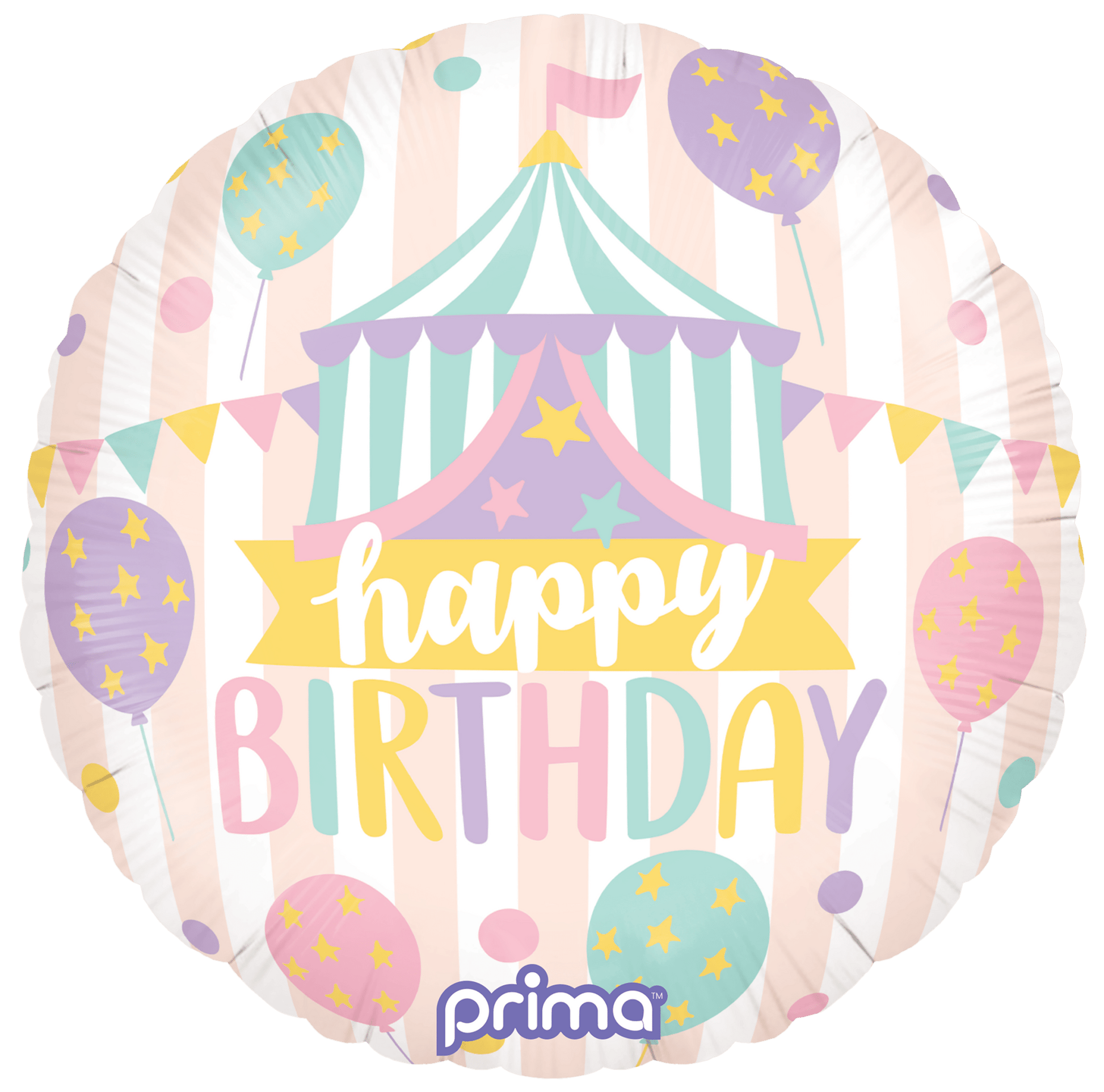 PF-PCIR-18-50-1 - 18” Round Birthday Pastel Circus - PremiumConwin B2B Ordering Portal - Prima