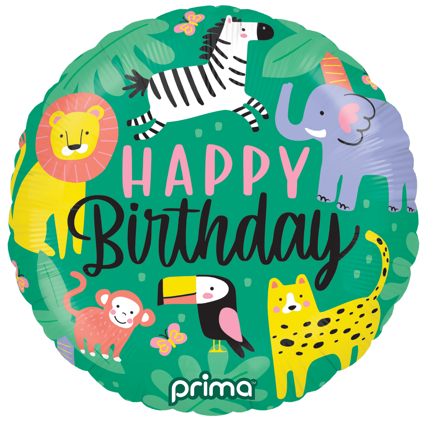 PF-BDJG-18-50-1 - 18” Round Happy Birthday Jungle - PremiumConwin B2B Ordering Portal - Prima