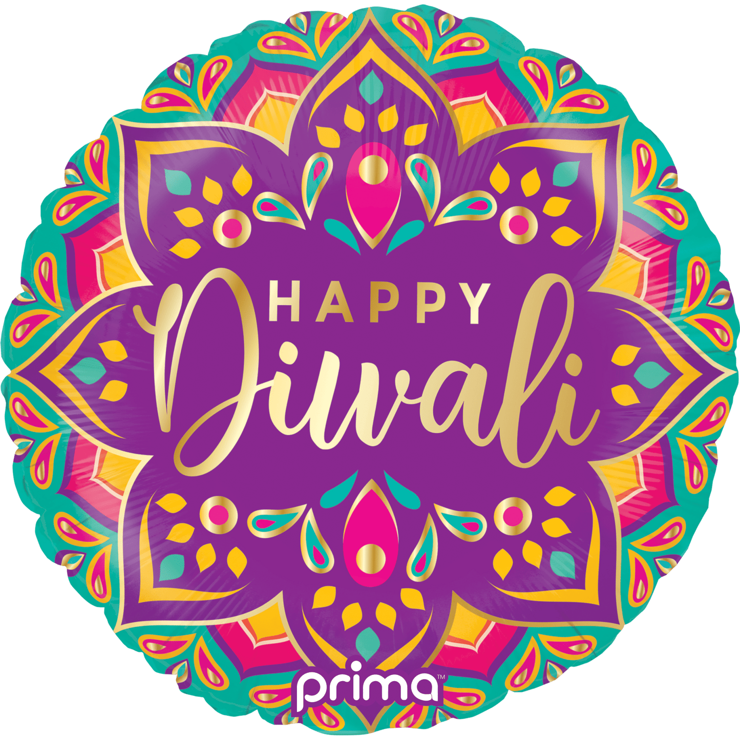 PF - 0052 - 18 - 50 - 1 - 18" Round Happy Diwali - PremiumConwin B2B Ordering Portal - Prima