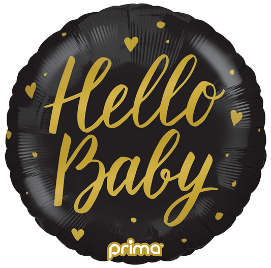 PF-HBBK-18-50-1 - 18” Round Hello Baby Black - PremiumConwin B2B Ordering Portal - Prima