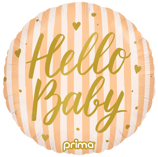 PF-HBPH-18-50-1 - 18” Round Hello Baby Peach Stripes - PremiumConwin B2B Ordering Portal - Prima