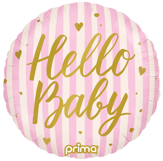 PF-HBPK-18-50-1 - 18” Round Hello Baby Pink Stripes - PremiumConwin B2B Ordering Portal - Prima