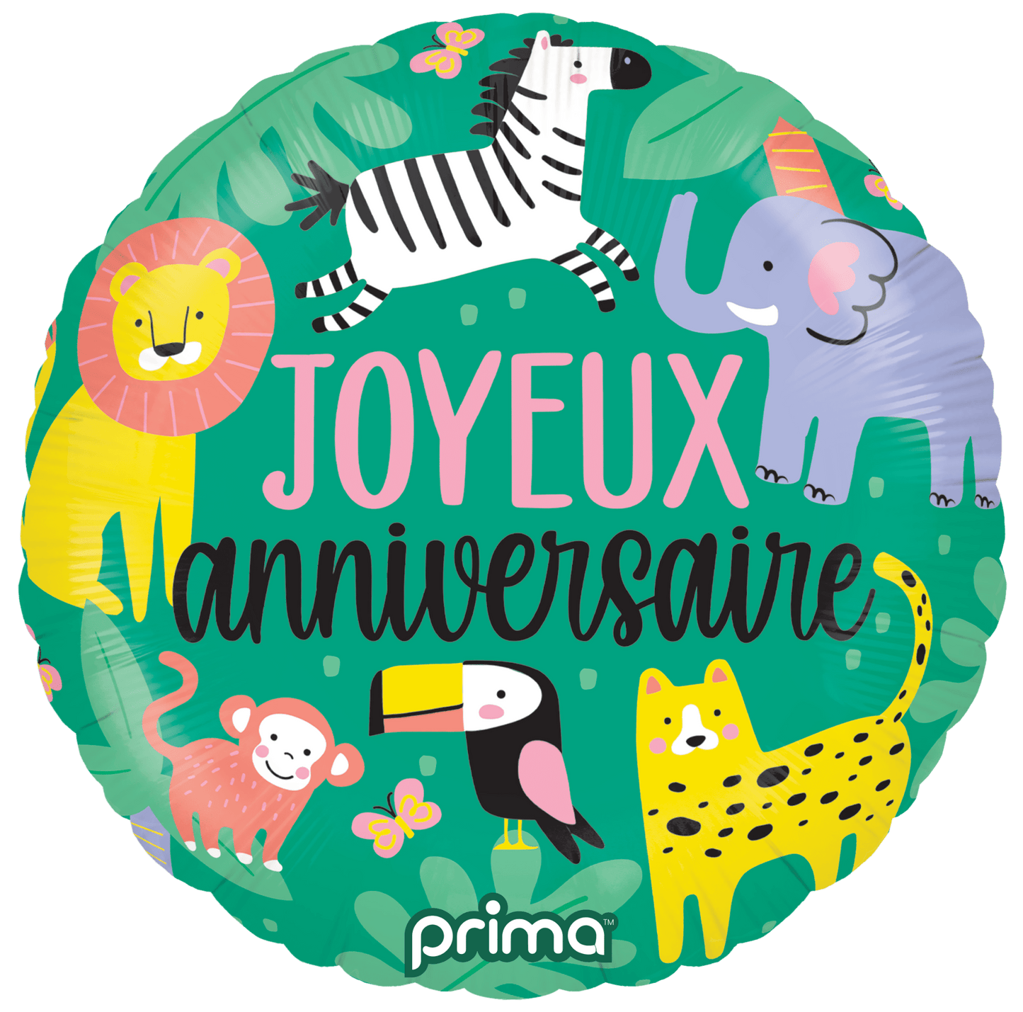 PF - JAJG - 18 - 50 - 1 - 18" Round Joyeux Anniversaire Jungle - PremiumConwin B2B Ordering Portal - Prima