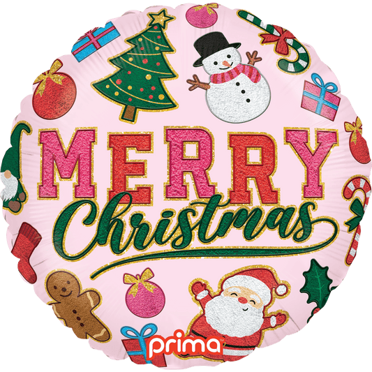 PF - 0016 - 18 - 50 - 1 - 18" Round Merry Christmas Patches - PremiumConwin B2B Ordering Portal - Prima