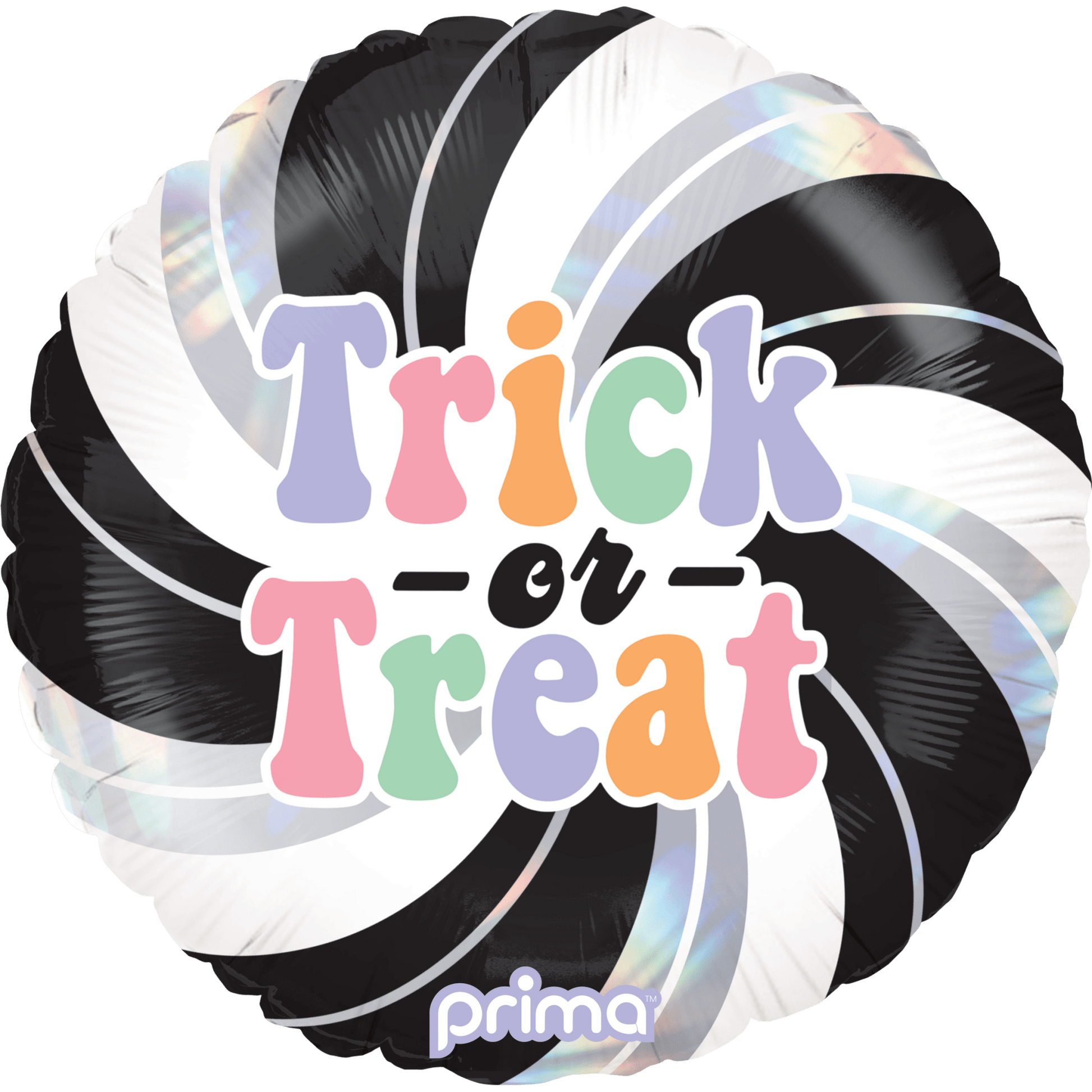 PF - 0005 - 18 - 50 - 1 - 18" Round Trick - or - Treat Holographic Swirl - PremiumConwin B2B Ordering Portal - Prima