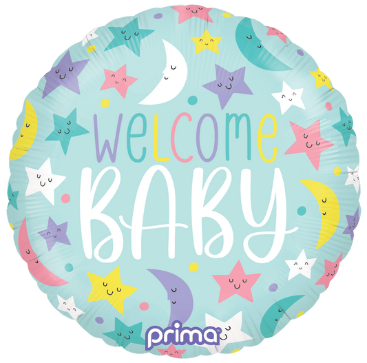 PF-WBMS-18-50-1 - 18” Round Welcome Baby Moons & Stars - PremiumConwin B2B Ordering Portal - Prima