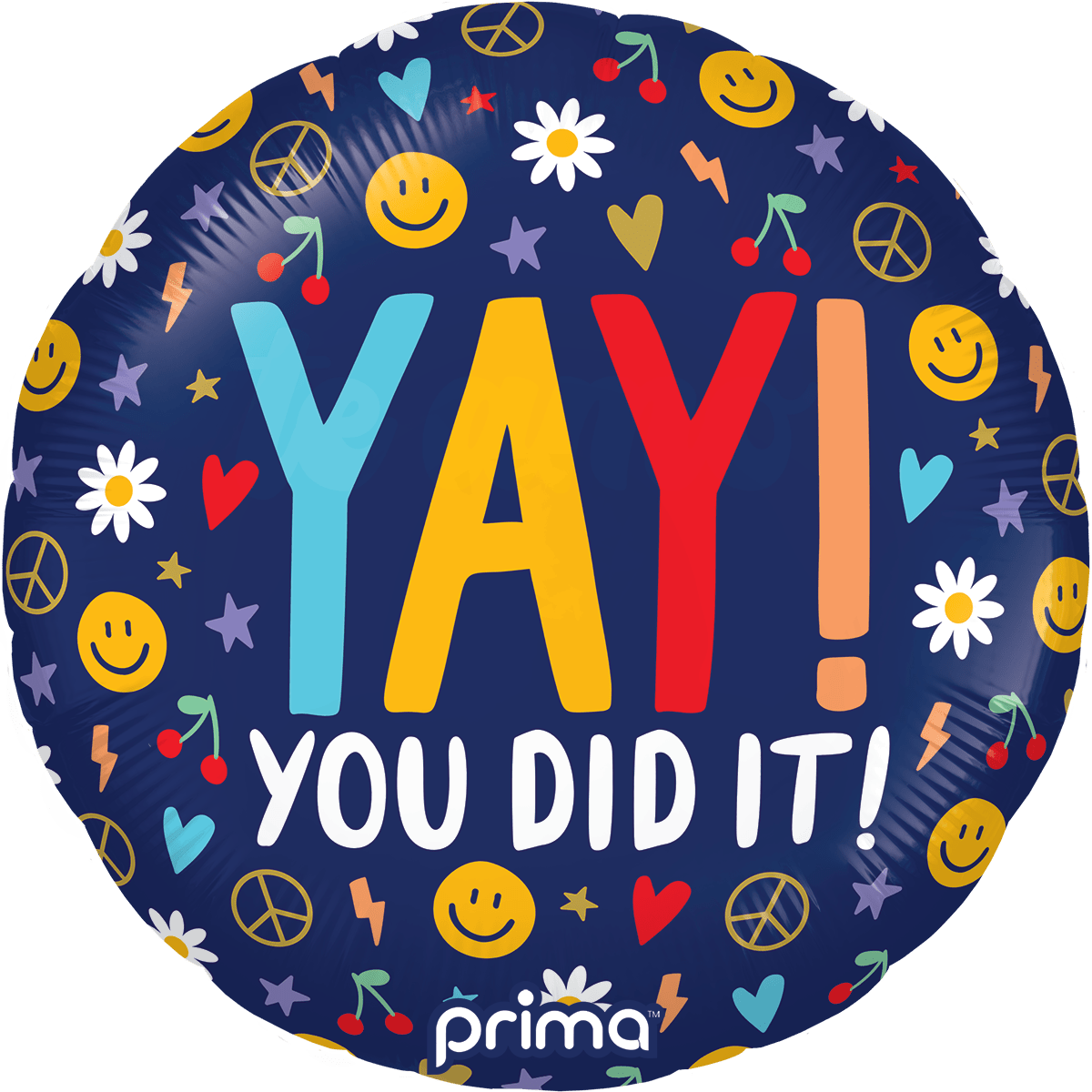 PF - 0156 - 18 - 50 - 1 - 18" Round Yay You Did It Groovy Icons - PremiumConwin B2B Ordering Portal - Prima