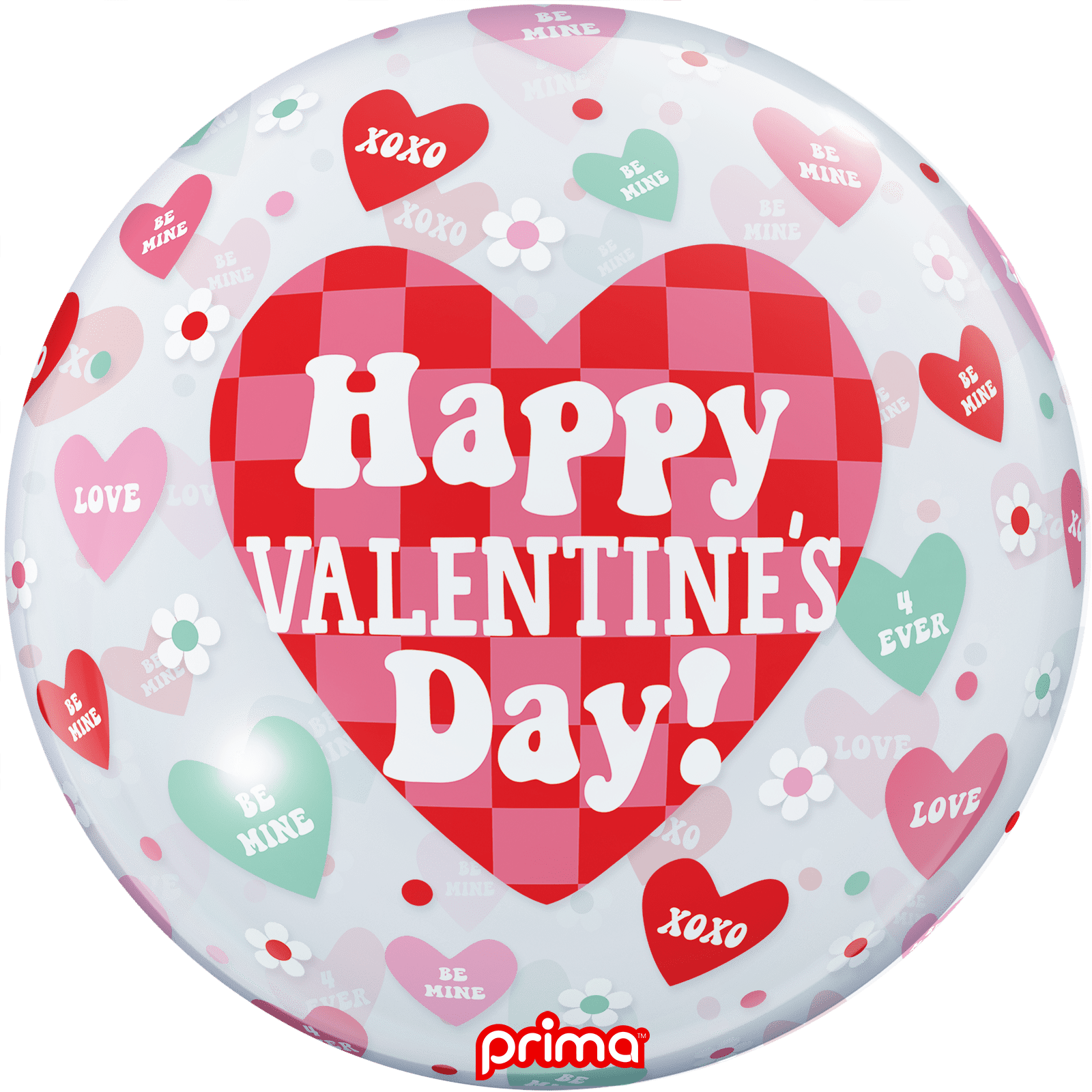 PS - 0106 - 20 - 50 - 1 - 20" Happy Valentine's Day Checker Heart Sphere - PremiumConwin B2B Ordering Portal - Prima