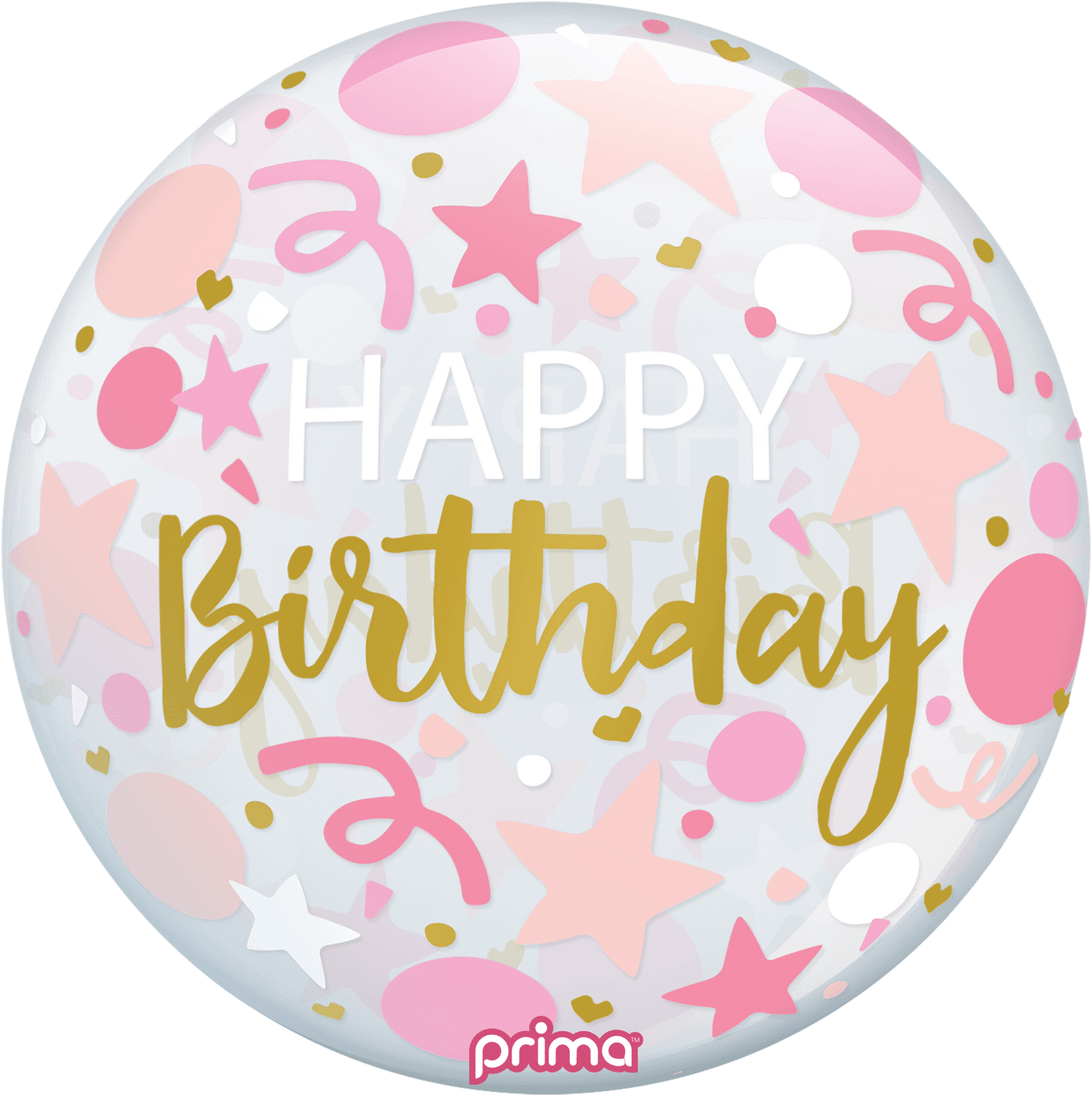 PS - PSTR - 22 - 50 - 1 - 20” Pink Stars Happy Birthday Sphere - PremiumConwin B2B Ordering Portal - Prima