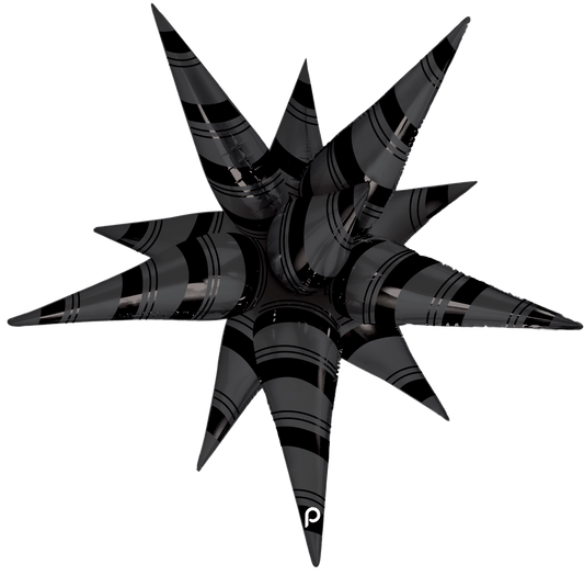 PD - 0026 - 26 - 50 - 1 - 26" Black Matte & Shiny Stripes Starburst - PremiumConwin B2B Ordering Portal - Prima