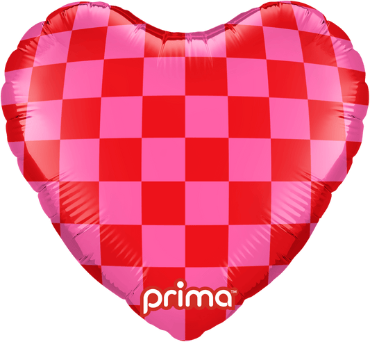 PD - 0085 - 9 - 50 - 6 - 9" Heart Red & Pink Checker - PremiumConwin B2B Ordering Portal - Prima