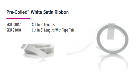 93017 - Pre-Coiled™ White Satin Ribbon - PremiumConwin B2B Ordering Portal - PremiumConwin