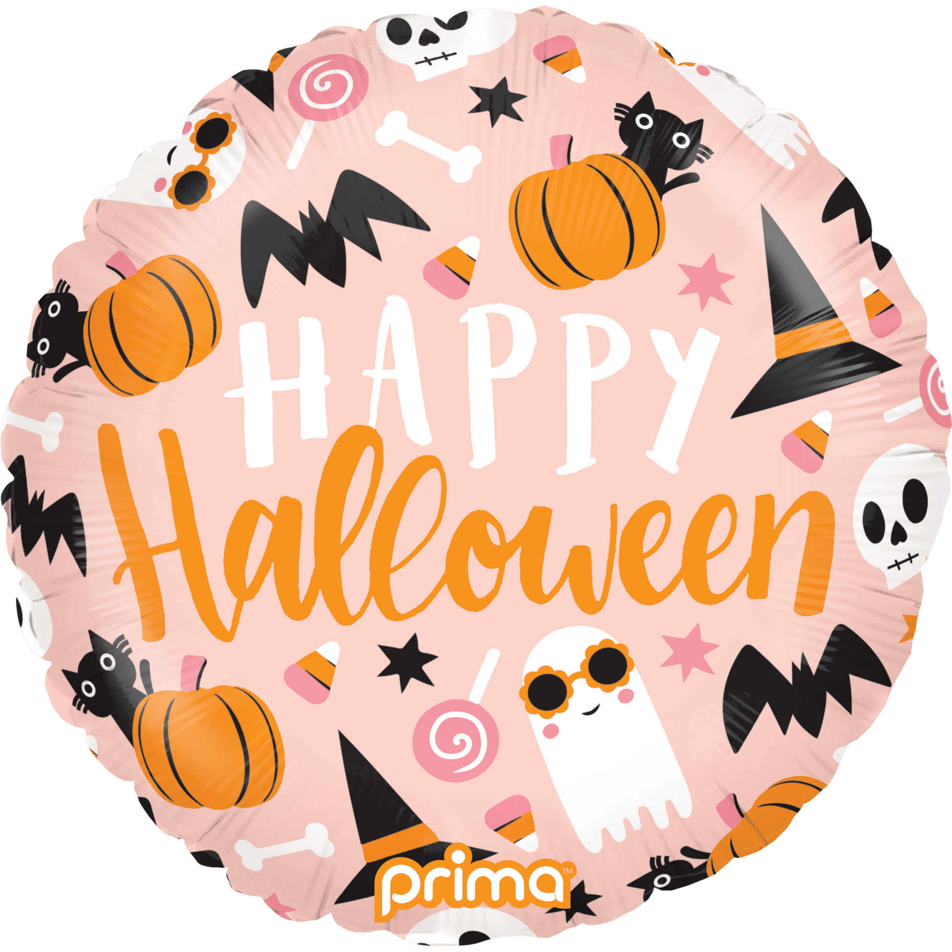 PF - 0002 - 18 - 50 - 1 - Prima 18" Round Happy Halloween Cute Icons - PremiumConwin B2B Ordering Portal - Prima