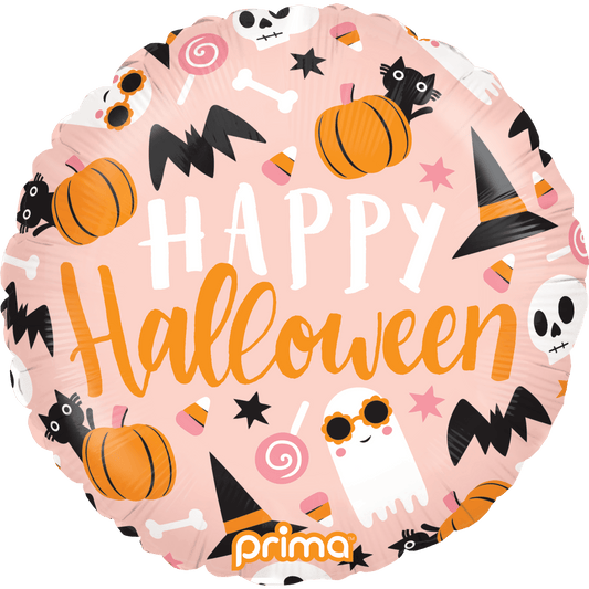 PF - 0002 - 18 - 50 - 1 - Prima 18" Round Happy Halloween Cute Icons - PremiumConwin B2B Ordering Portal - Prima