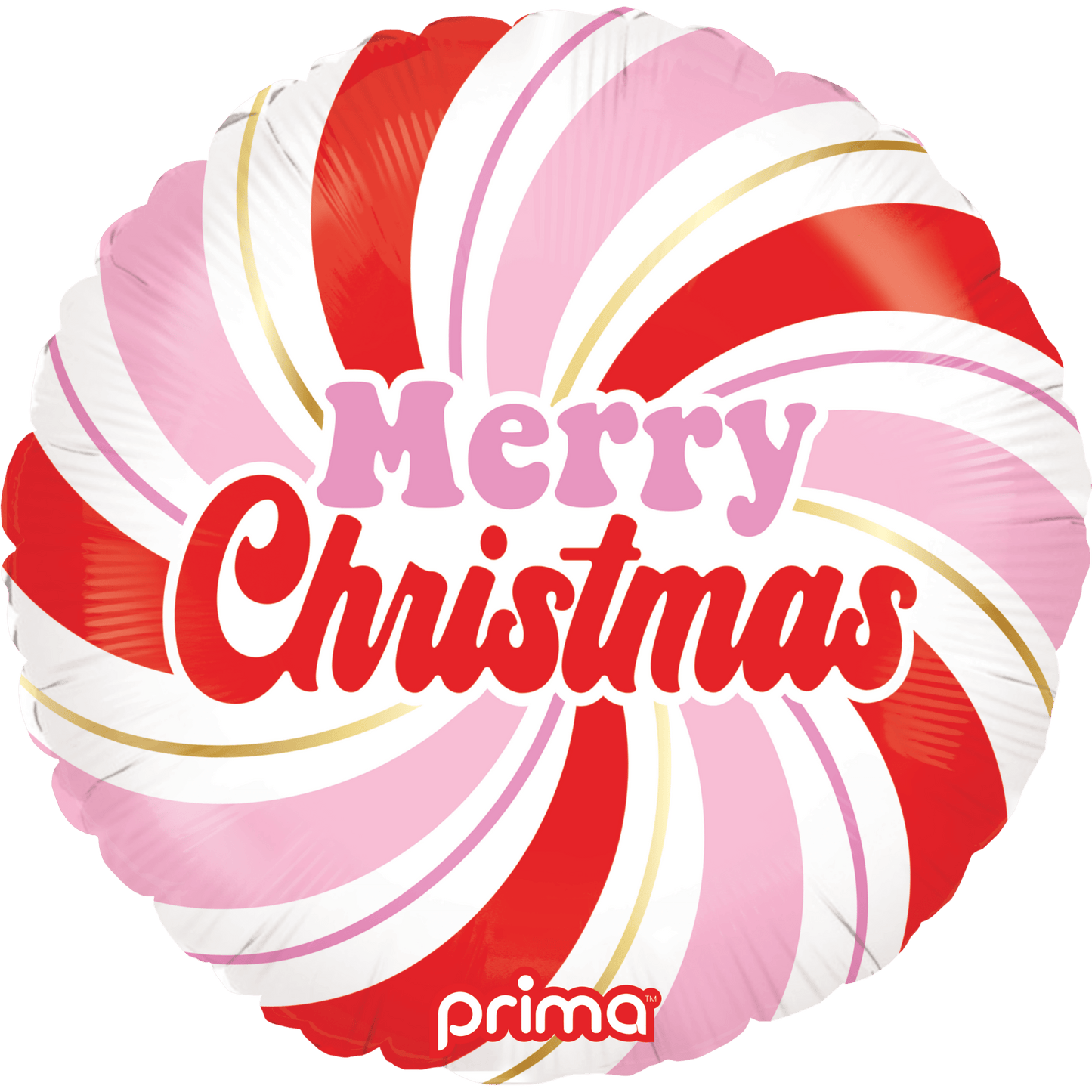 PF - 0011 - 18 - 50 - 1 - Prima 18" Round Merry Christmas Pink & Red Swirl - PremiumConwin B2B Ordering Portal - Prima