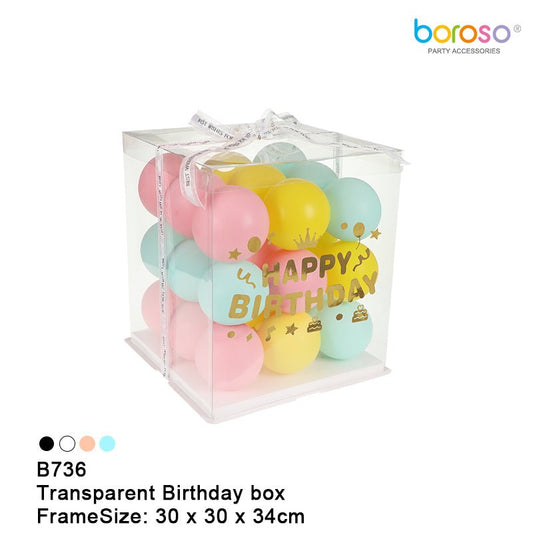 B736 - Transparent Birthday Box (10 pcs) - PremiumConwin B2B Ordering Portal - Borosino